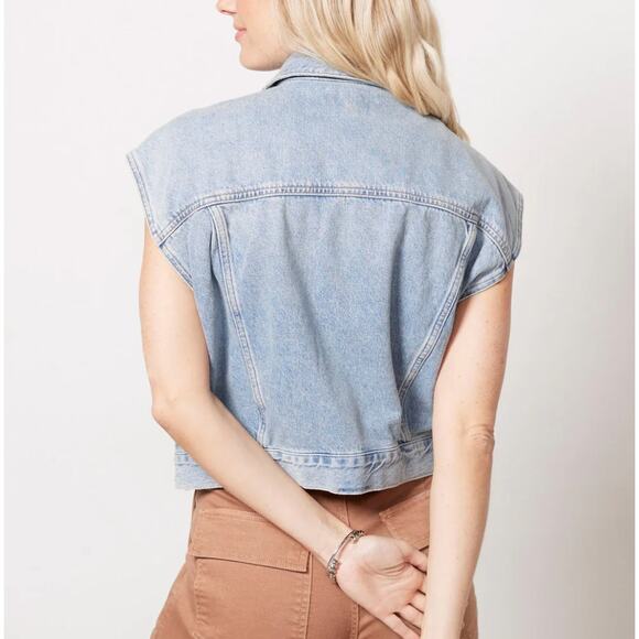Agolde Charli Vest Light Denim - Picture 7 of 7